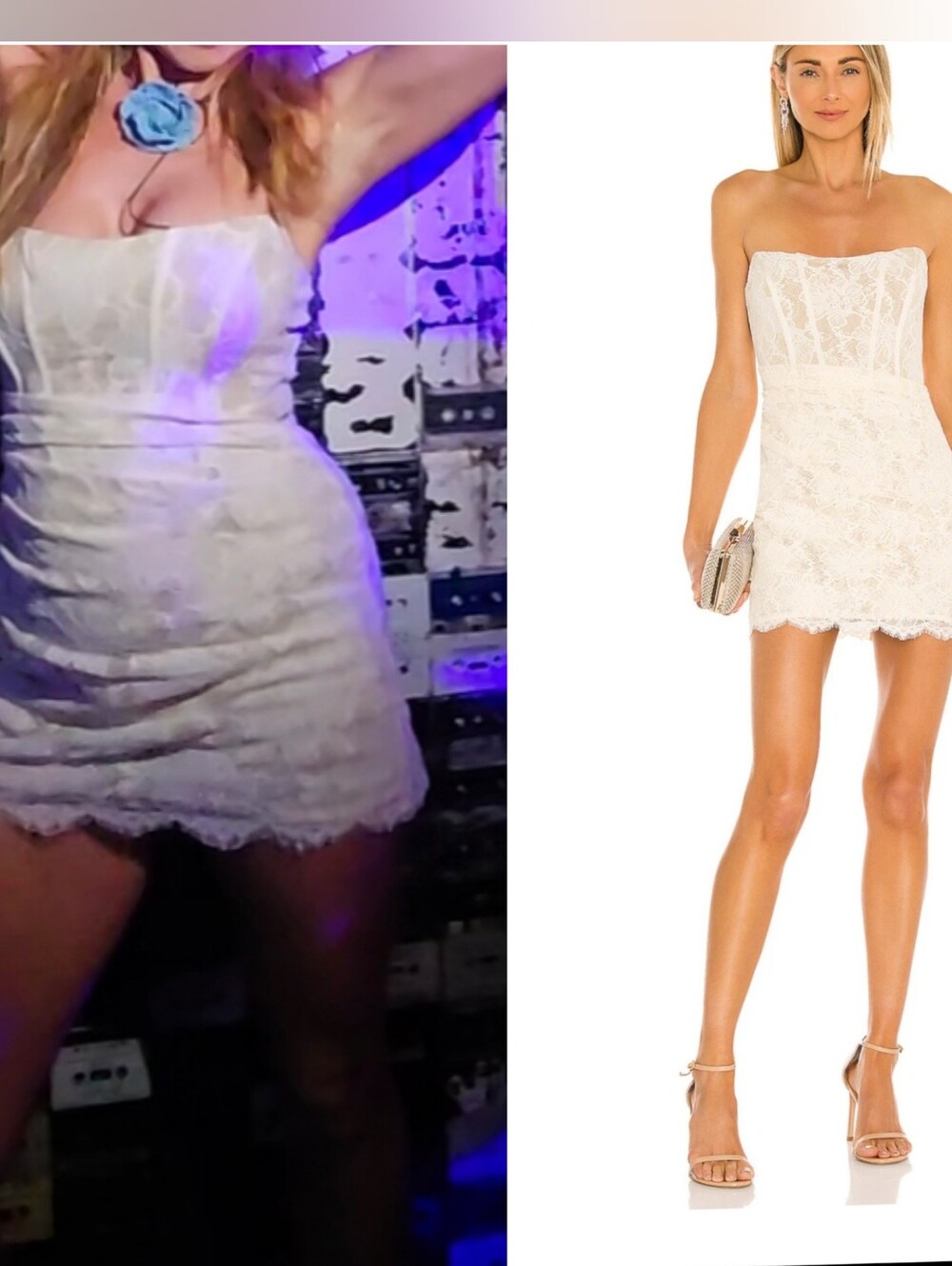 Fall 2026 NBD Revolve Belladonna Sculptural Ivory Lace Mini Dress XS